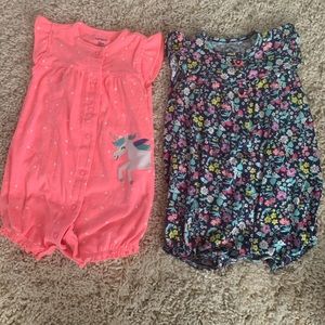 2 cute onesies for 12 month baby girl
